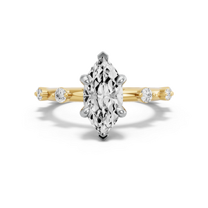 Image for Marquise Diamond Tulip Ring with Floating Station band