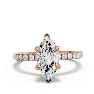 Image for Marquise Diamond Tulip Ring with French Pave band