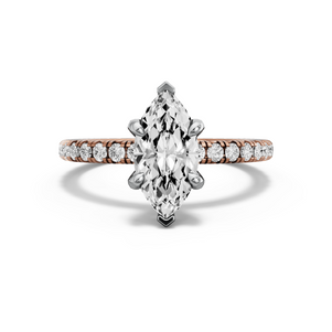 Image for Marquise Diamond Tulip Ring with French Pave band