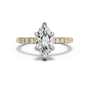 Image for Marquise Diamond Tulip Ring with French Pave band