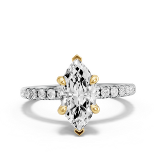 Image for Marquise Diamond Tulip Ring with French Pave band