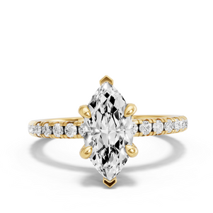 Image for Marquise Diamond Tulip Ring with French Pave band