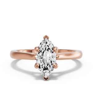 Image for Marquise Diamond Tulip Ring with Knife Edge Cathedral band