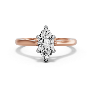 Image for Marquise Diamond Tulip Ring with Knife Edge Cathedral band