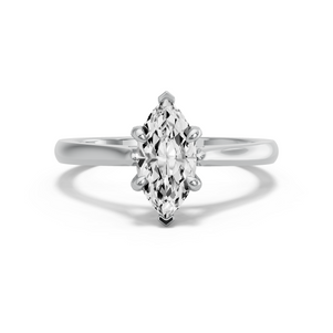 Image for Marquise Diamond Tulip Ring with Knife Edge Cathedral band in 14K White Gold