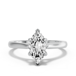 Image for Marquise Diamond Tulip Ring with Knife Edge Cathedral band