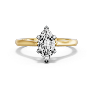 Image for Marquise Diamond Tulip Ring with Knife Edge Cathedral band