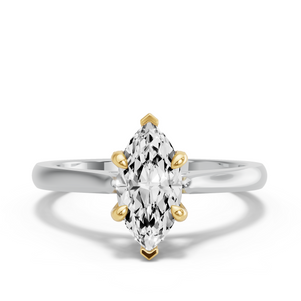 Image for Marquise Diamond Tulip Ring with Knife Edge Cathedral band