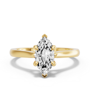 Image for Marquise Diamond Tulip Ring with Knife Edge Cathedral band
