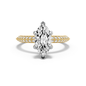 Image for Marquise Diamond Tulip Ring with Knife Edge Pave band