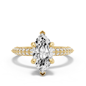 Image for Marquise Diamond Tulip Ring with Knife Edge Pave band