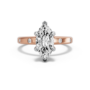 Image for Marquise Diamond Tulip Ring with Sleek Accent band
