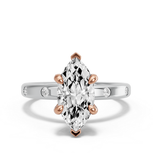 Image for Marquise Diamond Tulip Ring with Sleek Accent band