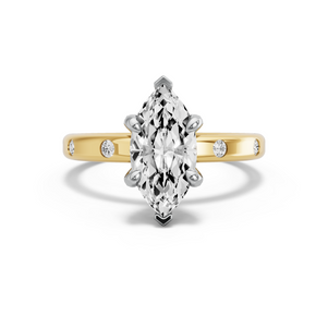 Image for Marquise Diamond Tulip Ring with Sleek Accent band