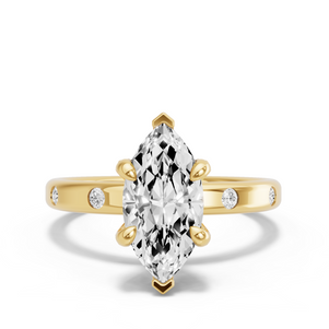 Image for Marquise Diamond Tulip Ring with Sleek Accent band