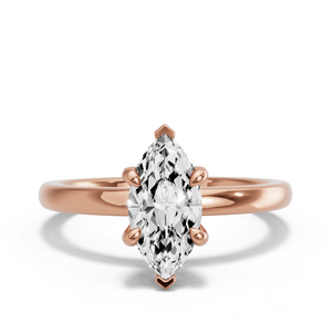 Image for Marquise Diamond Tulip Ring with Solitaire band