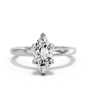 Image for Marquise Diamond Tulip Ring with Solitaire band