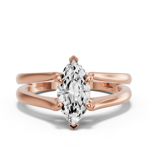 Image for Marquise Diamond Tulip Ring with Split Ring Solitaire band