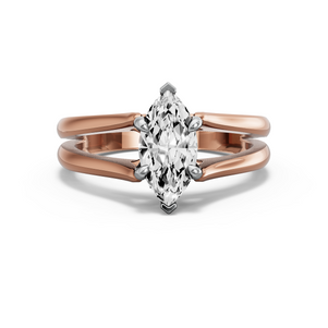 Image for Marquise Diamond Tulip Ring with Split Ring Solitaire band