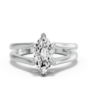 Image for Marquise Diamond Tulip Ring with Split Ring Solitaire band