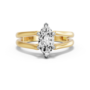 Image for Marquise Diamond Tulip Ring with Split Ring Solitaire band