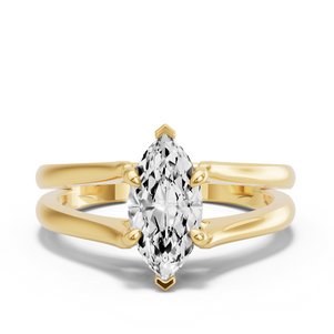 Image for Marquise Diamond Tulip Ring with Split Ring Solitaire band