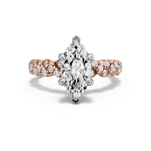 Image for Marquise Diamond Tulip Ring with Twist Pave band