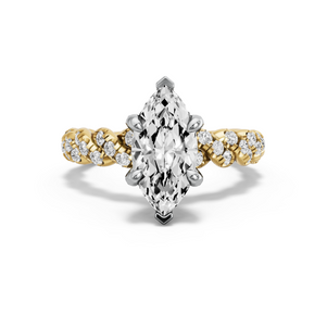 Image for Marquise Diamond Tulip Ring with Twist Pave band