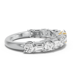 Image for Oval Diamond Tulip Ring with Alternating Baguette band