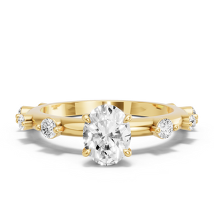 Image for Oval Diamond Tulip Ring with Floating Station band