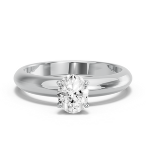 Image for Oval Diamond Tulip Ring with Knife Edge Solitaire band