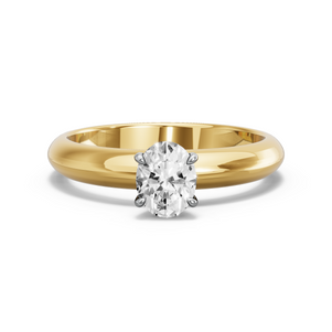 Image for Oval Diamond Tulip Ring with Knife Edge Solitaire band