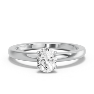 Image for Oval Diamond Tulip Ring with Solitaire band
