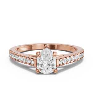 Image for Pear Diamond Tulip Ring with Cathedral Pave band