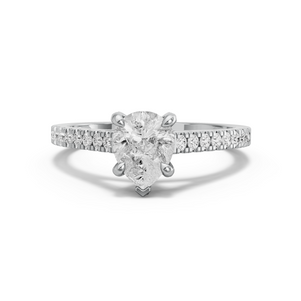 Image for Pear Diamond Tulip Ring with Cathedral Pave band