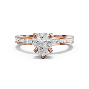 Image for Pear Diamond Tulip Ring with Channel band
