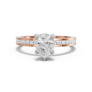 Image for Pear Diamond Tulip Ring with Channel band