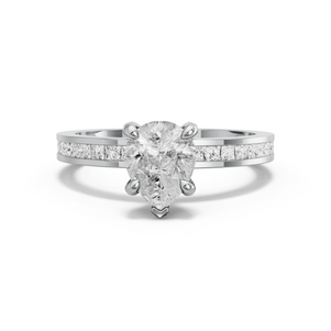 Image for Pear Diamond Tulip Ring with Channel band