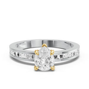 Image for Pear Diamond Tulip Ring with Channel band