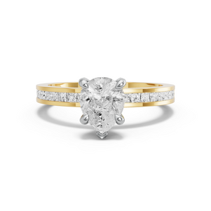 Image for Pear Diamond Tulip Ring with Channel band