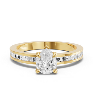 Image for Pear Diamond Tulip Ring with Channel band