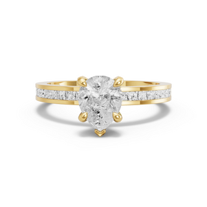 Image for Pear Diamond Tulip Ring with Channel band