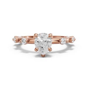 Image for Pear Diamond Tulip Ring with Floating Station band