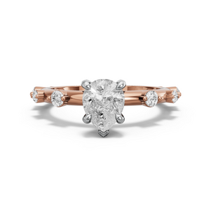 Image for Pear Diamond Tulip Ring with Floating Station band