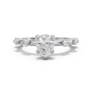 Image for Pear Diamond Tulip Ring with Floating Station band
