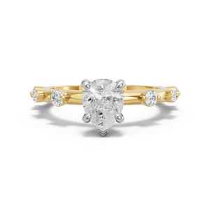 Image for Pear Diamond Tulip Ring with Floating Station band
