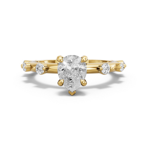Image for Pear Diamond Tulip Ring with Floating Station band