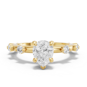 Image for Pear Diamond Tulip Ring with Floating Station band