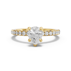 Image for Pear Diamond Tulip Ring with French Pave band