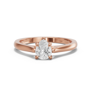 Image for Pear Diamond Tulip Ring with Knife Edge Cathedral band